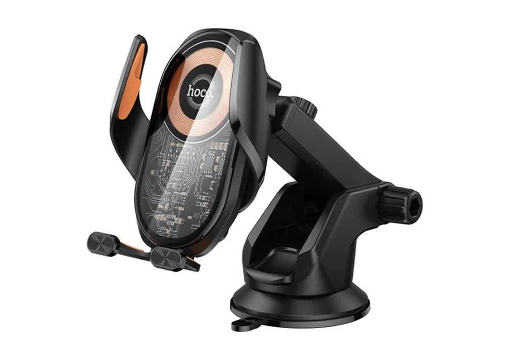 Автотримач Hoco HW34 на панель/лобове скло бездротова зарядка 15W