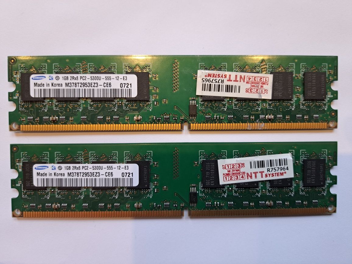 Pamięć RAM Samsung 2 x 1GB = 2GB DDR2 SDRAM