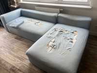 Błękitna sofa sits - zniszczona / do renowacji/tapicerowania