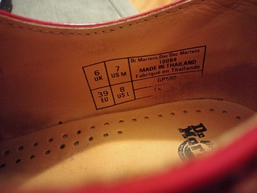 Dr Martens 10084 Red 38 oksfordy skóra