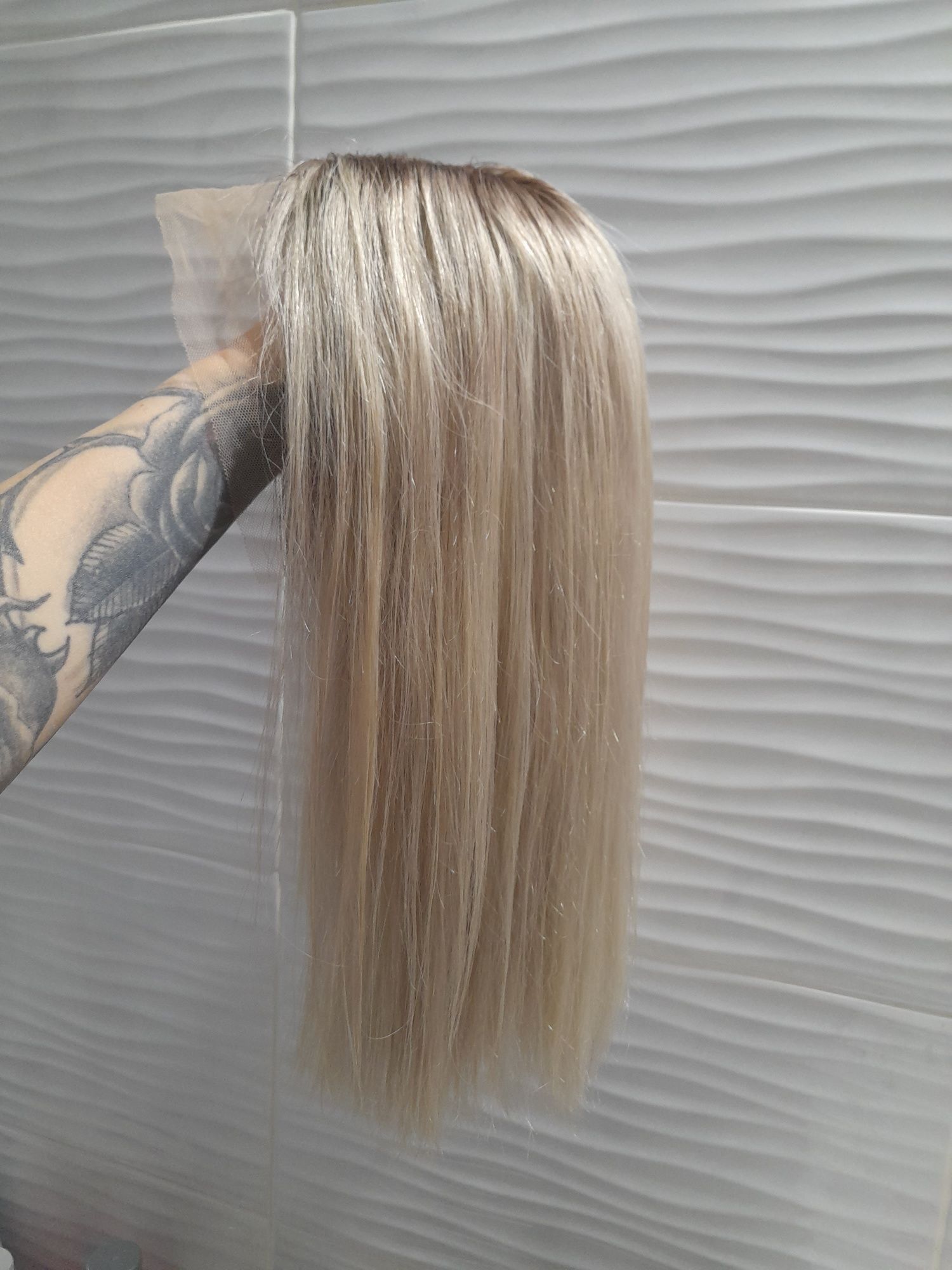 Peruka lace front blond odrost 100% naturalny włos