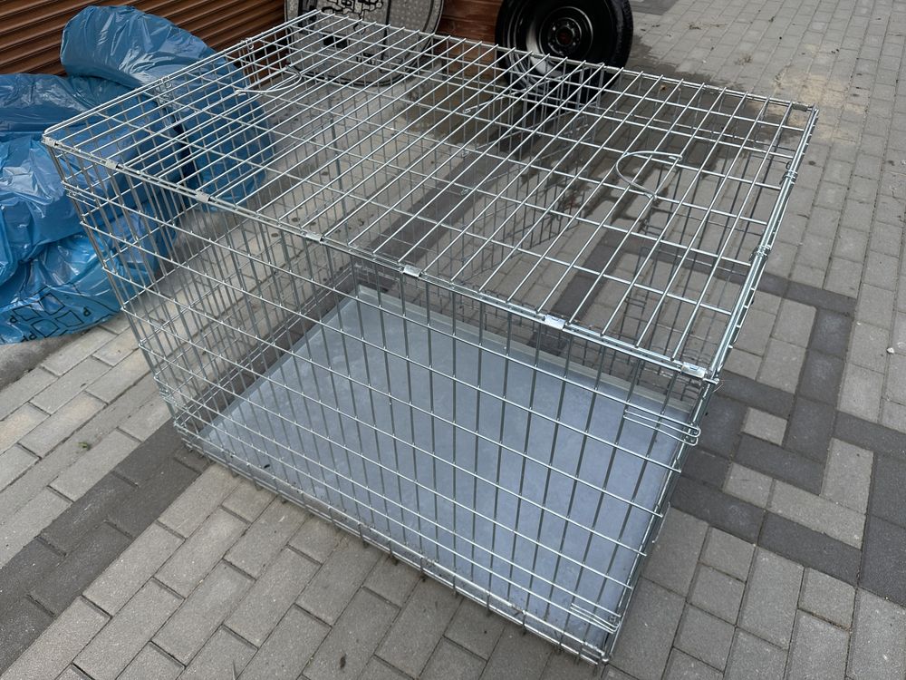 Duża bardzo wytrzymała klatka metalowa kojec dla psów psa 106x71x81 cm