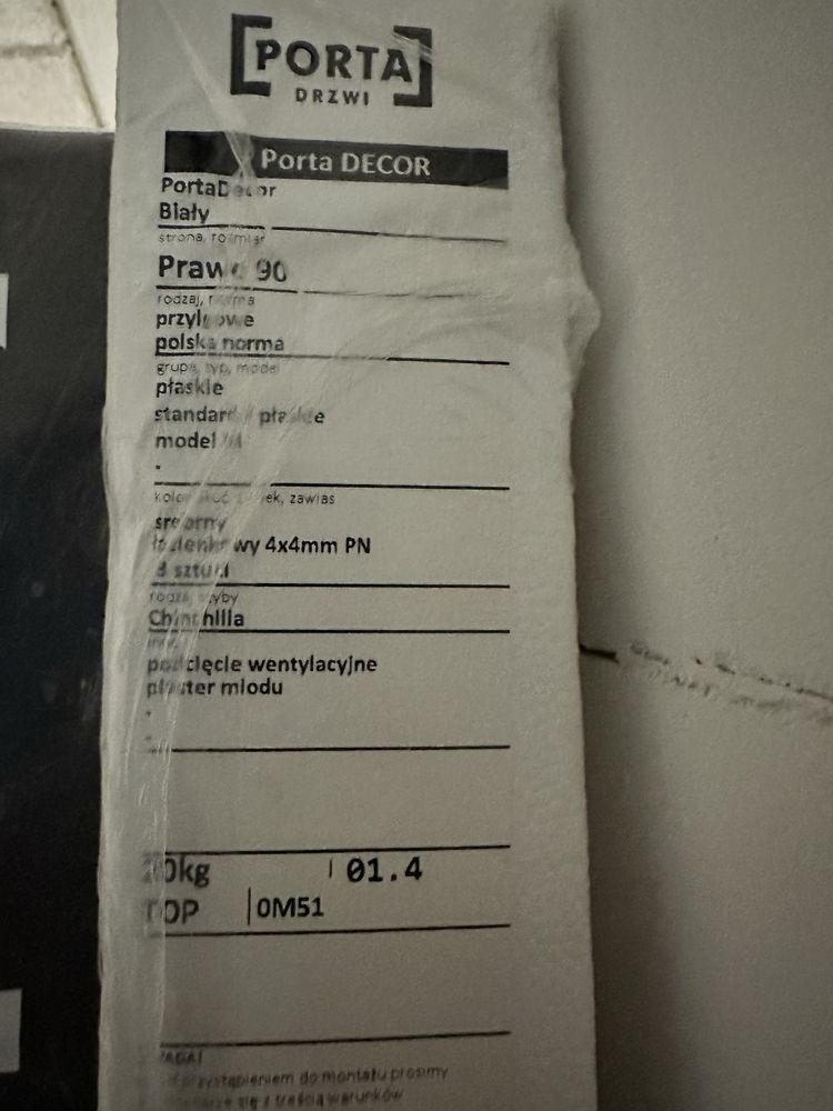 PORTA 2 sztuki Drzwi białe 90 lewe / prawe