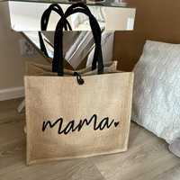 Torba z juty shopper bag mama plazowa