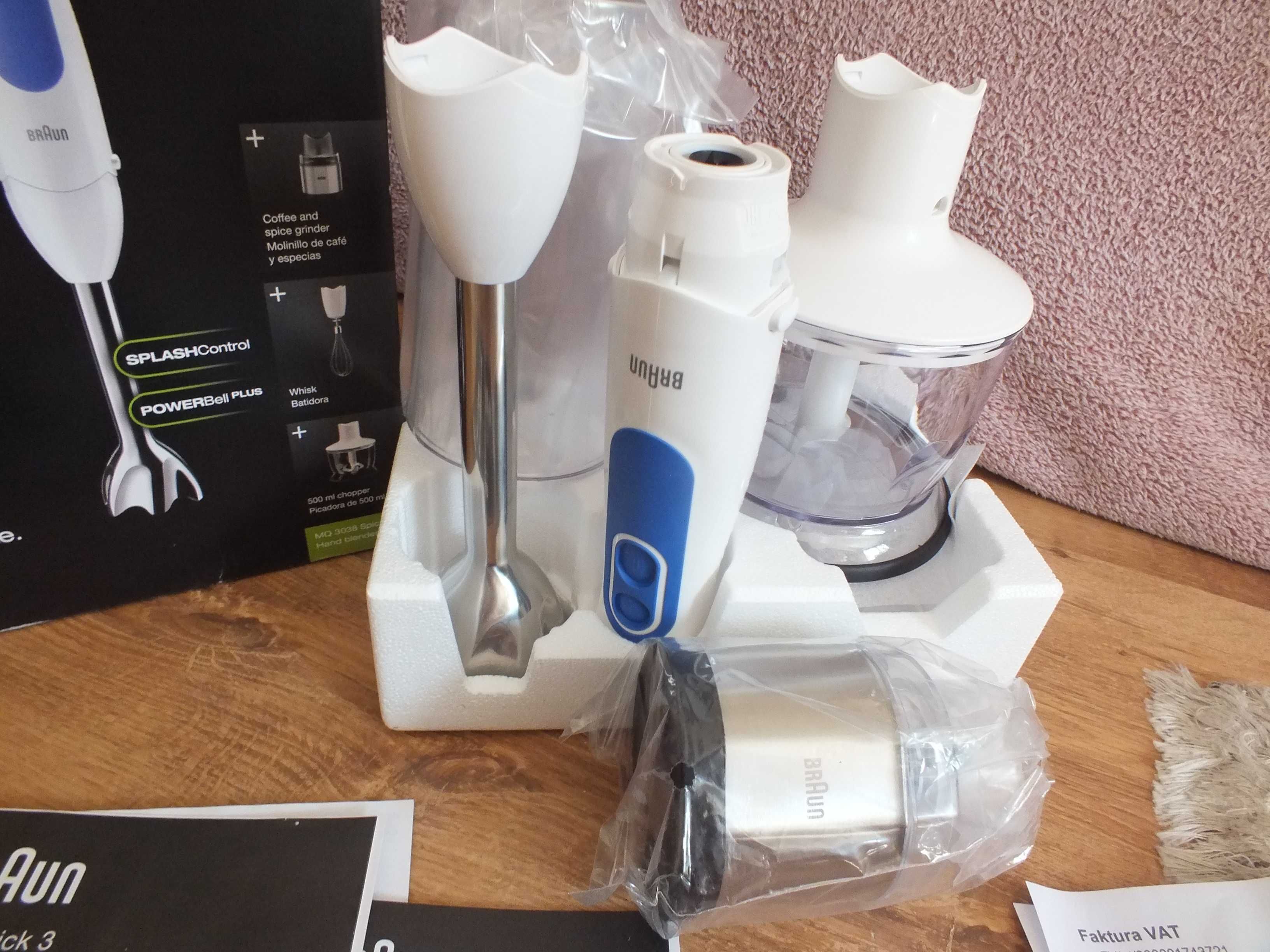 blender BRAUN Multi Quick MQ3038 Spice+ 4-elementy 700W NOWY gwarancja