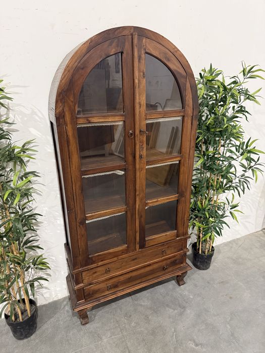 Piękna drewniana witryna kolonialna lite drewno super dowóz wysyłka