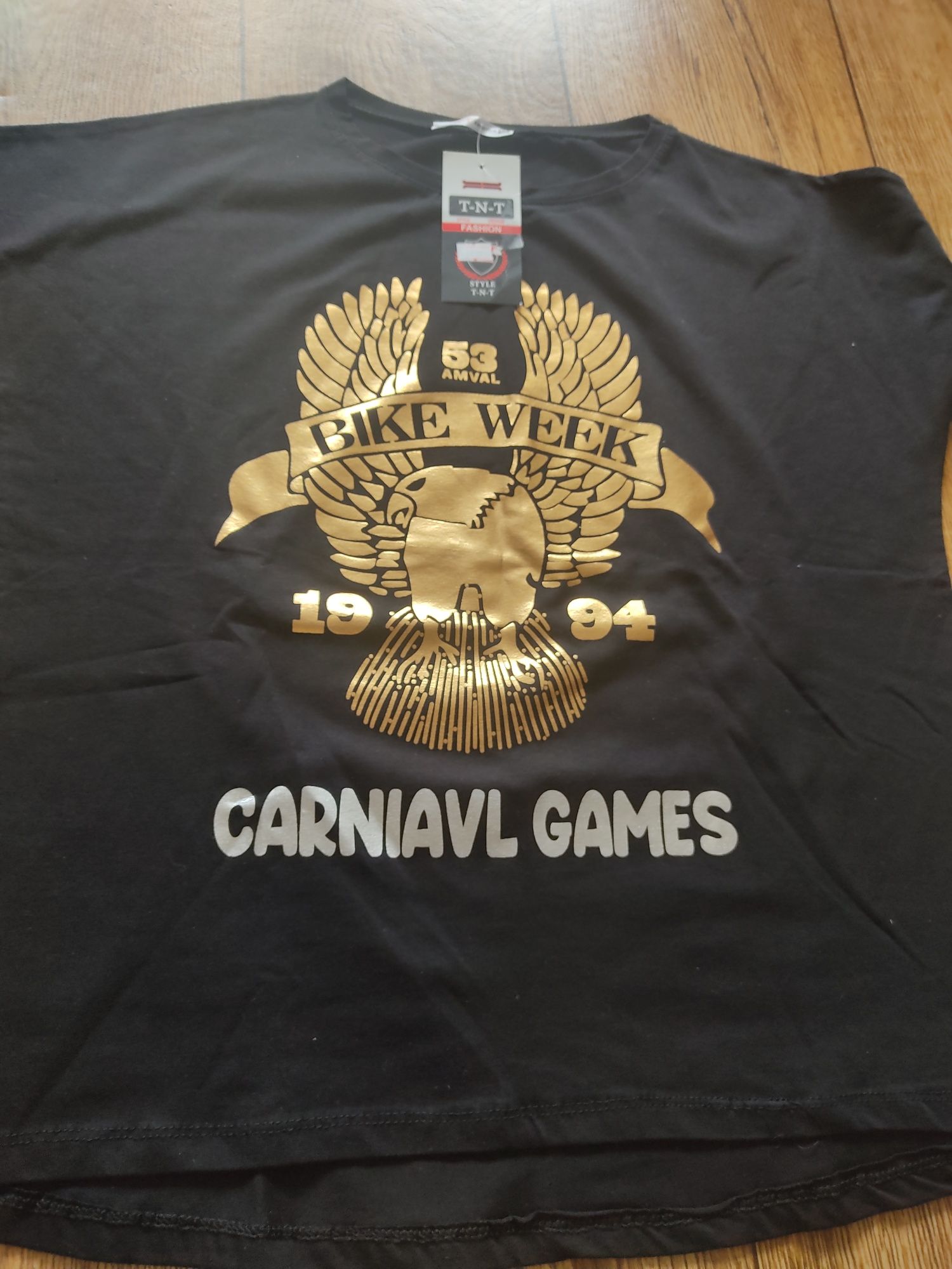 NOWY T-shirt czarny + NOWE legginsy rozmiar S/M