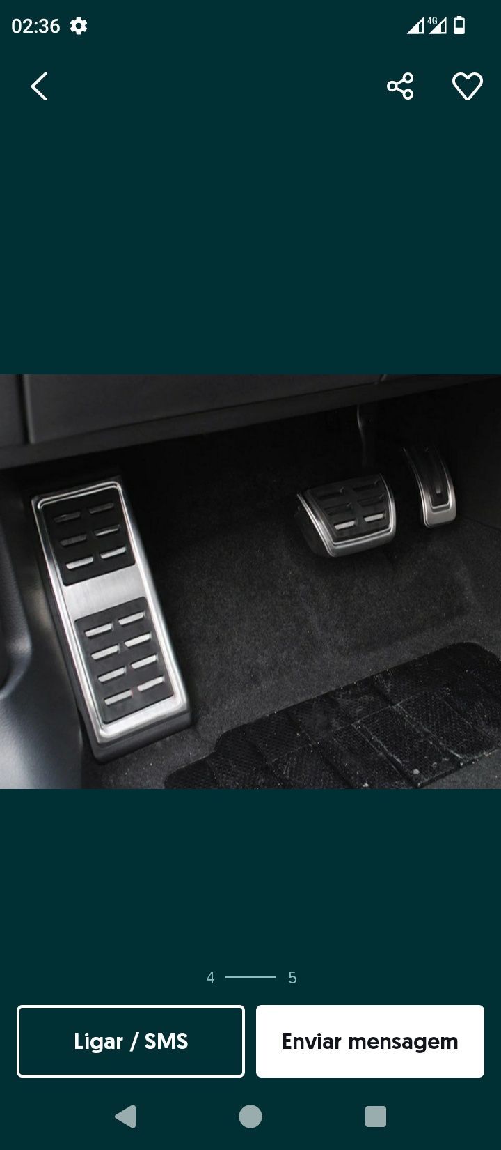 Kit Conjunto Pedais Capas VW