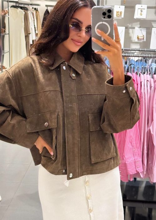 Zara невловима трендова шкіряна куртка-бомбер, розмір С,М та Л