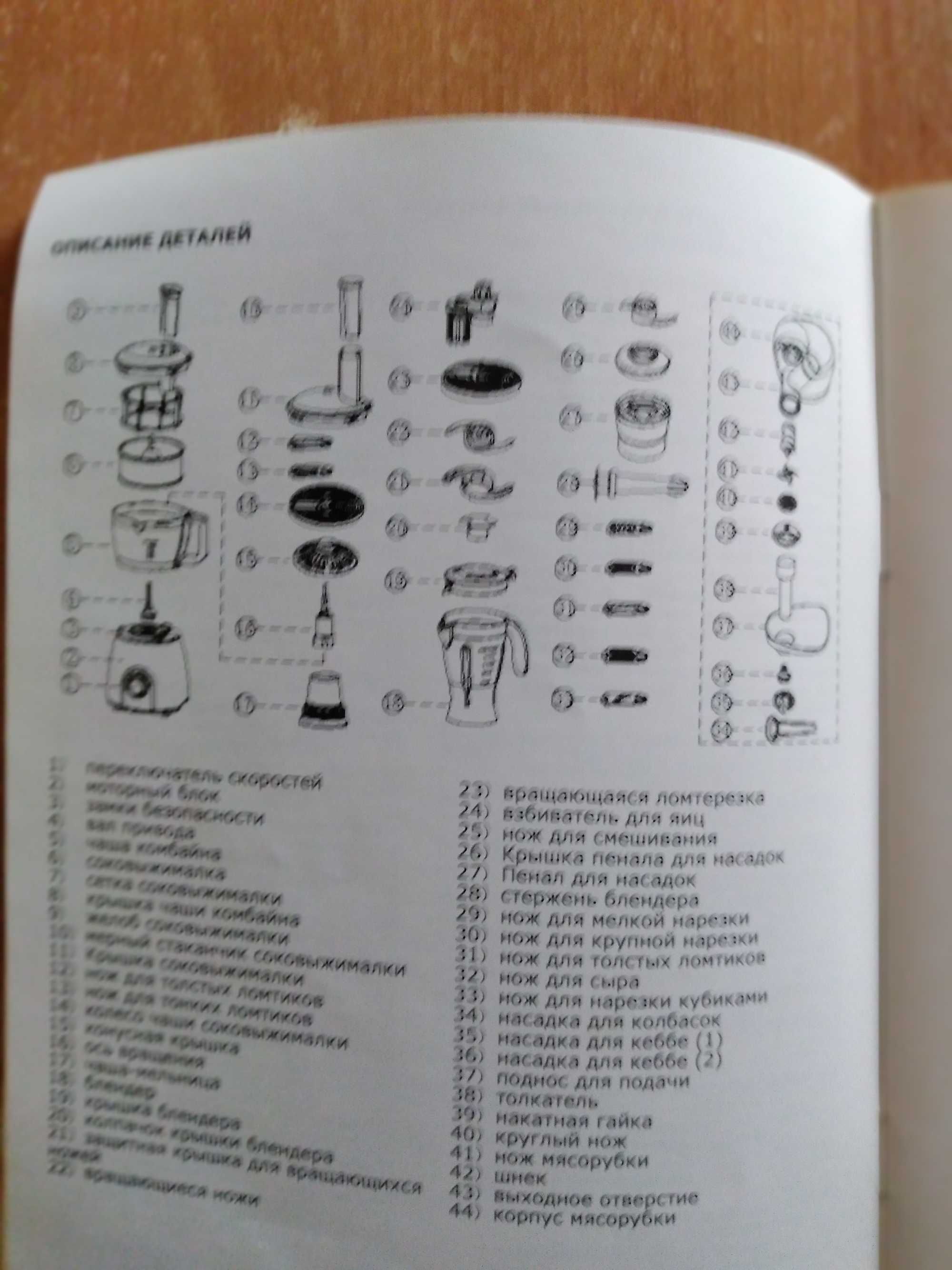 Комплектуючі до кухонного комбайна