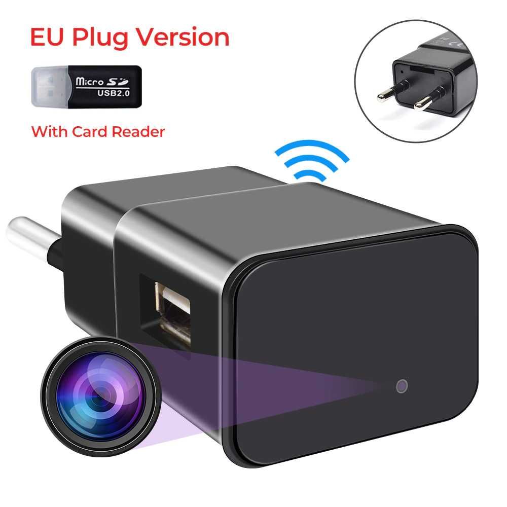 carregador câmera camuflada de vigilância mini com wifi usb