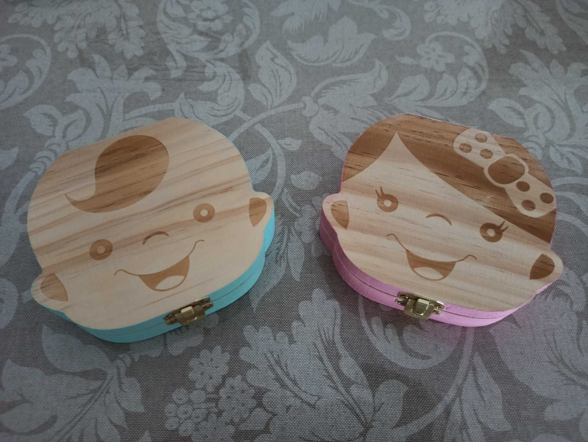 Peças decorativas para guardar os dentinhos dos bébés (menino/menina)