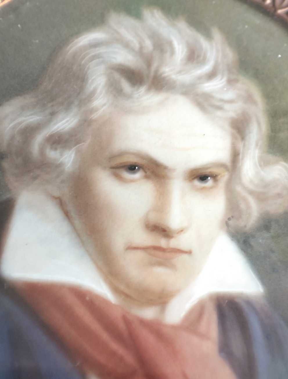 Miniatura Ludwig van Beethoven obraz portret 1900