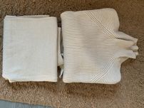 Nowy dzianinowy zestaw spodnie plus sweter viskoza L-XL super jakość