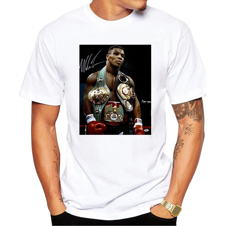 Koszulka L Mike Tyson boks tshirt biała boxing