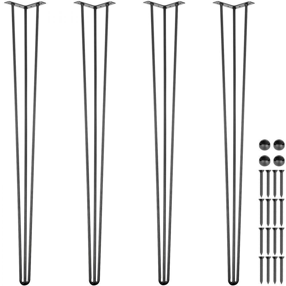 Pernas de Mesa, 4x Tischbeine Hairpin, 91.5cm, Aço Carbono