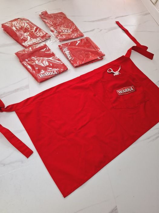 Fartuszek barmański fartuch bawełna firmowy do ogrodu gadżet imprezowy