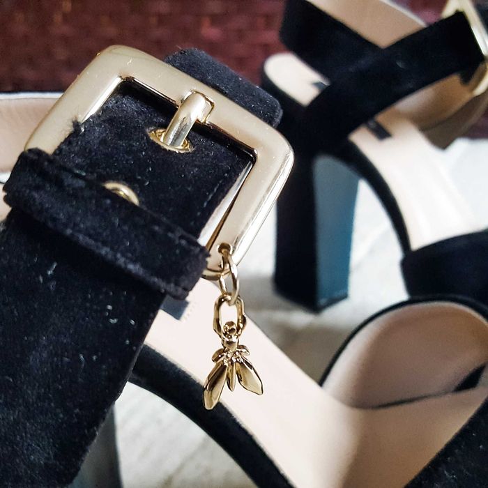 Wysokie sandały Patrizia Pepe, czarne, 38, okazja!