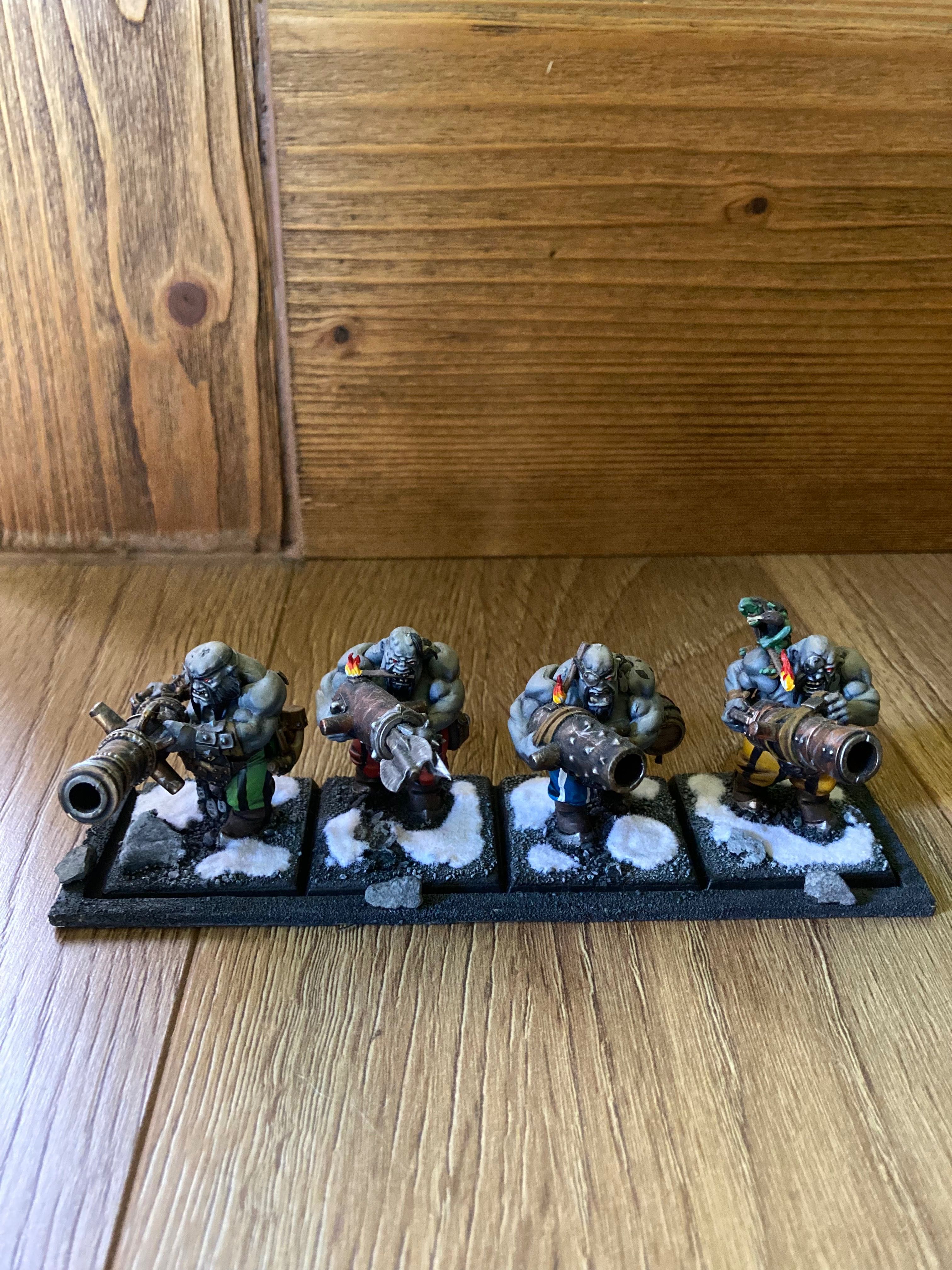 Warhammer Ogre Kingdoms Leadbelchers x4 Pomalowane!