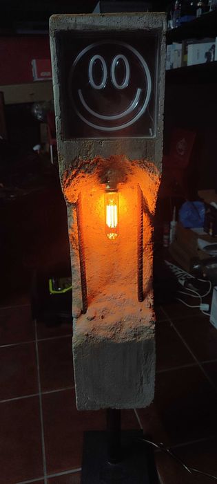 Iluminaria em betão led e lâmpada