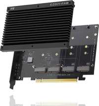 EZDIY-FAB Poczwórny moduł rozszerzeń M.2 PCIe 4.0/3.0 X16 z radiatorem