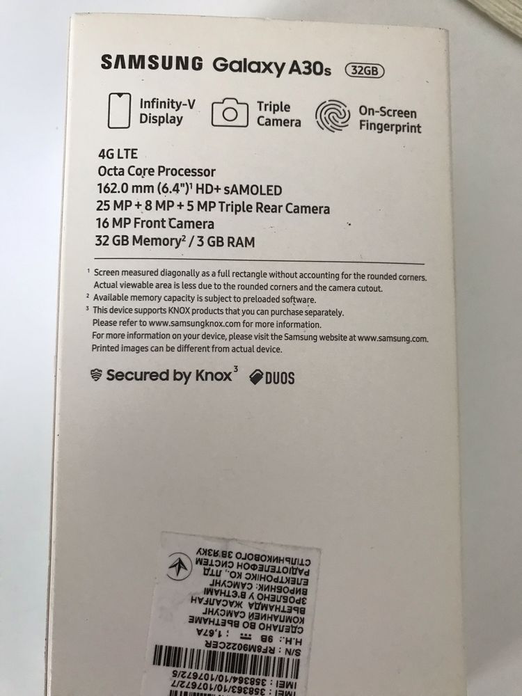 Мобильний телефон  SAMSUNG  Galaxy A30s. 32 GB