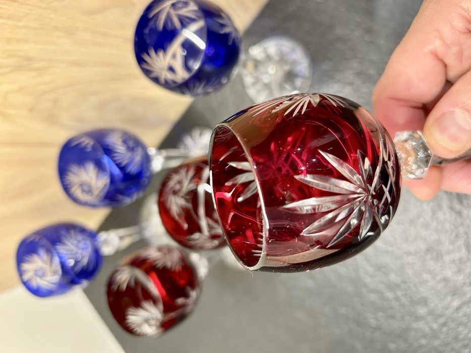 Kieliszki kryształowe 6 szt recznie zdobione