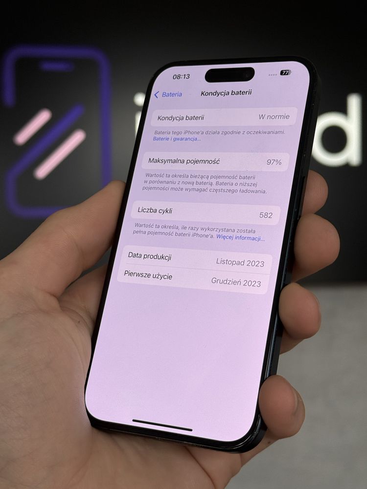 RATY 0% iPhone 15 Pro 256GB FV23% BATERIA 97% GWARANCJA 12 miesięcy!!!