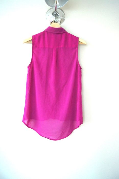 newlook amarantowa rozowa fioletowa fuksjowa bluzka koszula mgielka 36