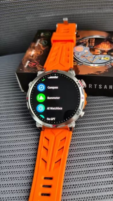 Zegarek Męski Smartwatch  Silver Orange GPS