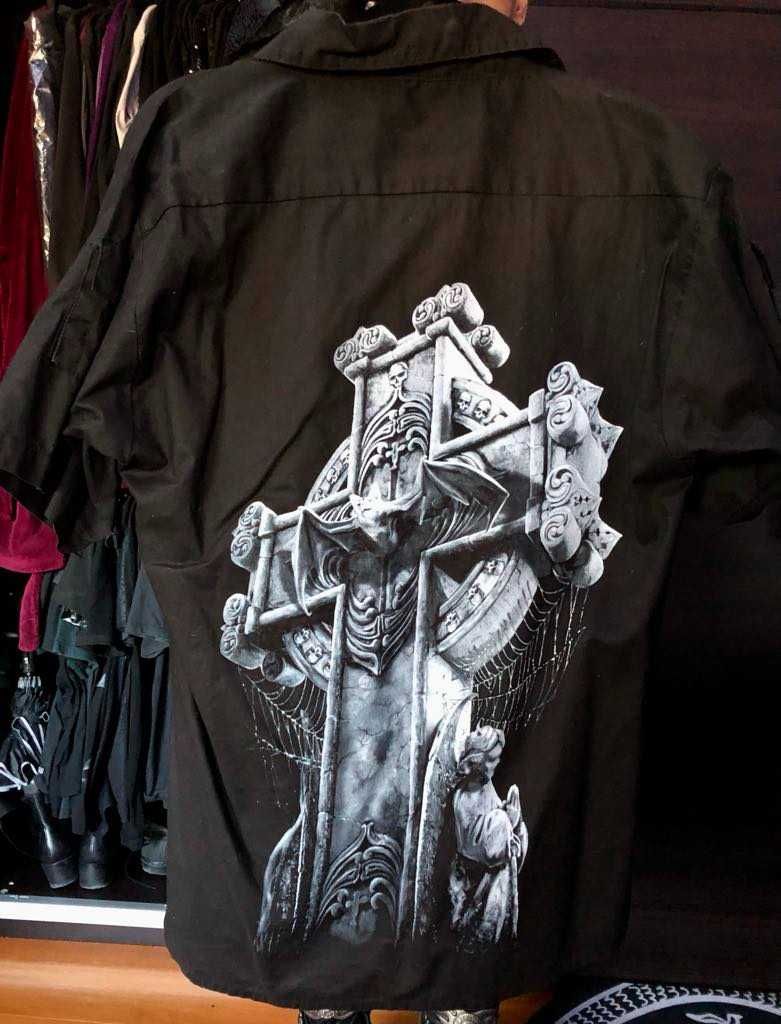 Camisa Gótica de Meia Manga para Homem