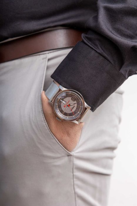 G. Gerlach Lux-Sport Automatyczny zegarek męski pasek + mesh premium