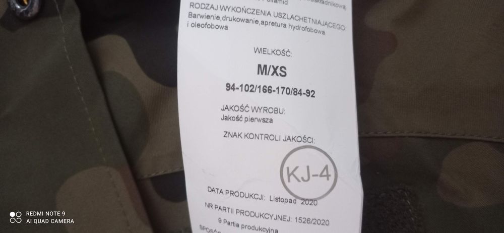 Ubranie ochronne Goretex z polarem.