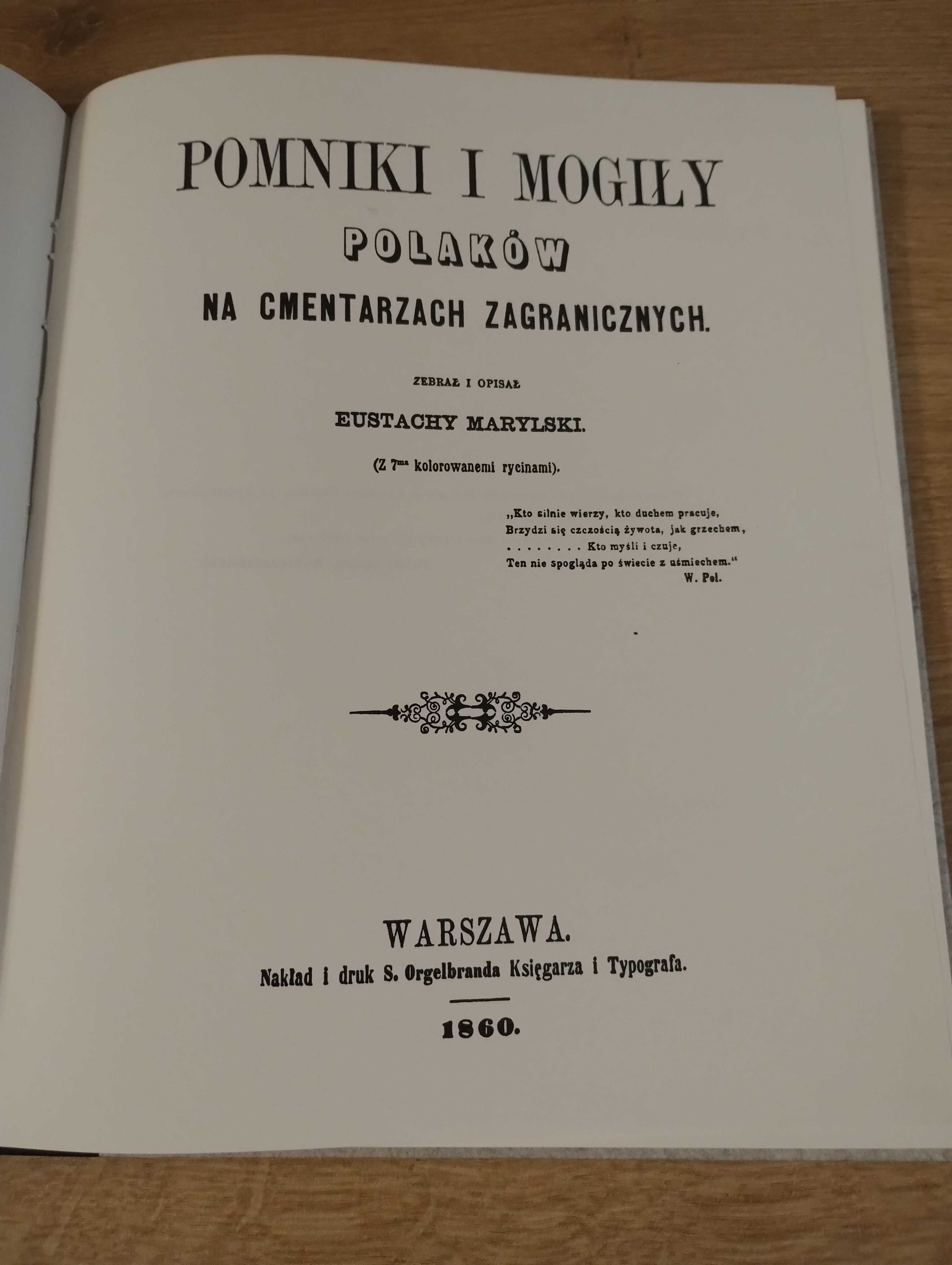 Marylski Pomniki mogiły Polaków cmentarzach zagranicznych reprint 1860