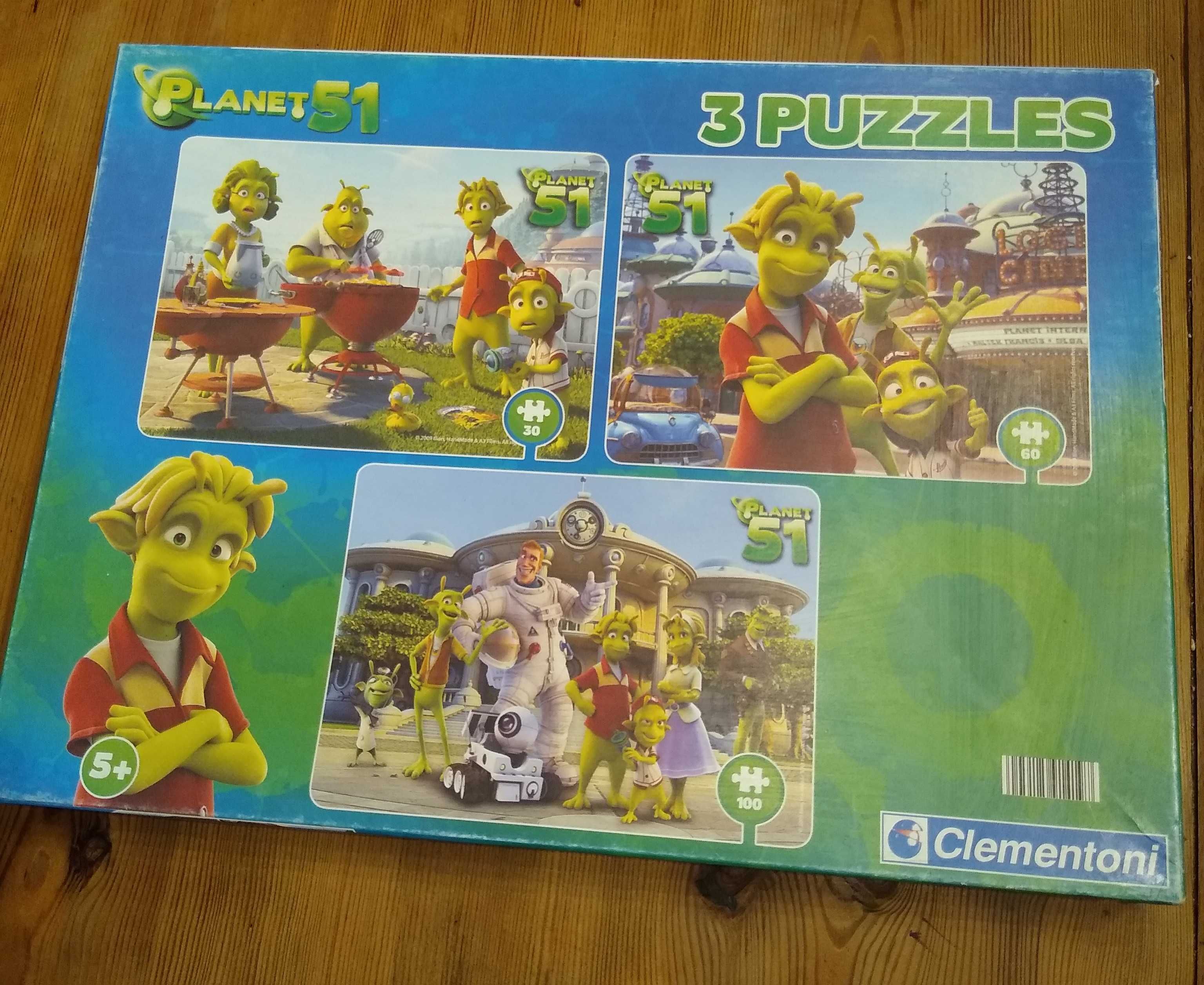 Kosmiczna zabawa - 3 x puzzle w jednym opakowaniu - Planeta 51