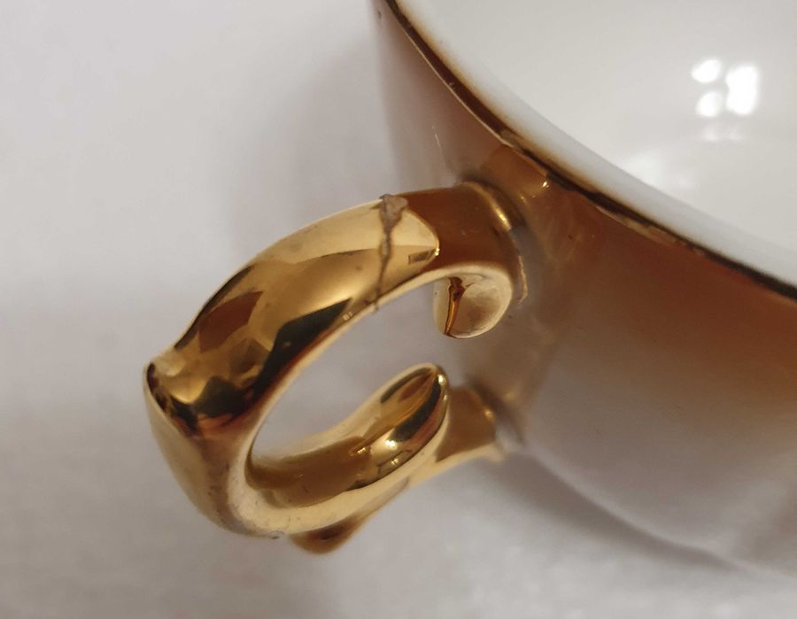 Prato e Chávena muito antigo, marca Alfal Nº 2018, Fábrica de Alcobaça