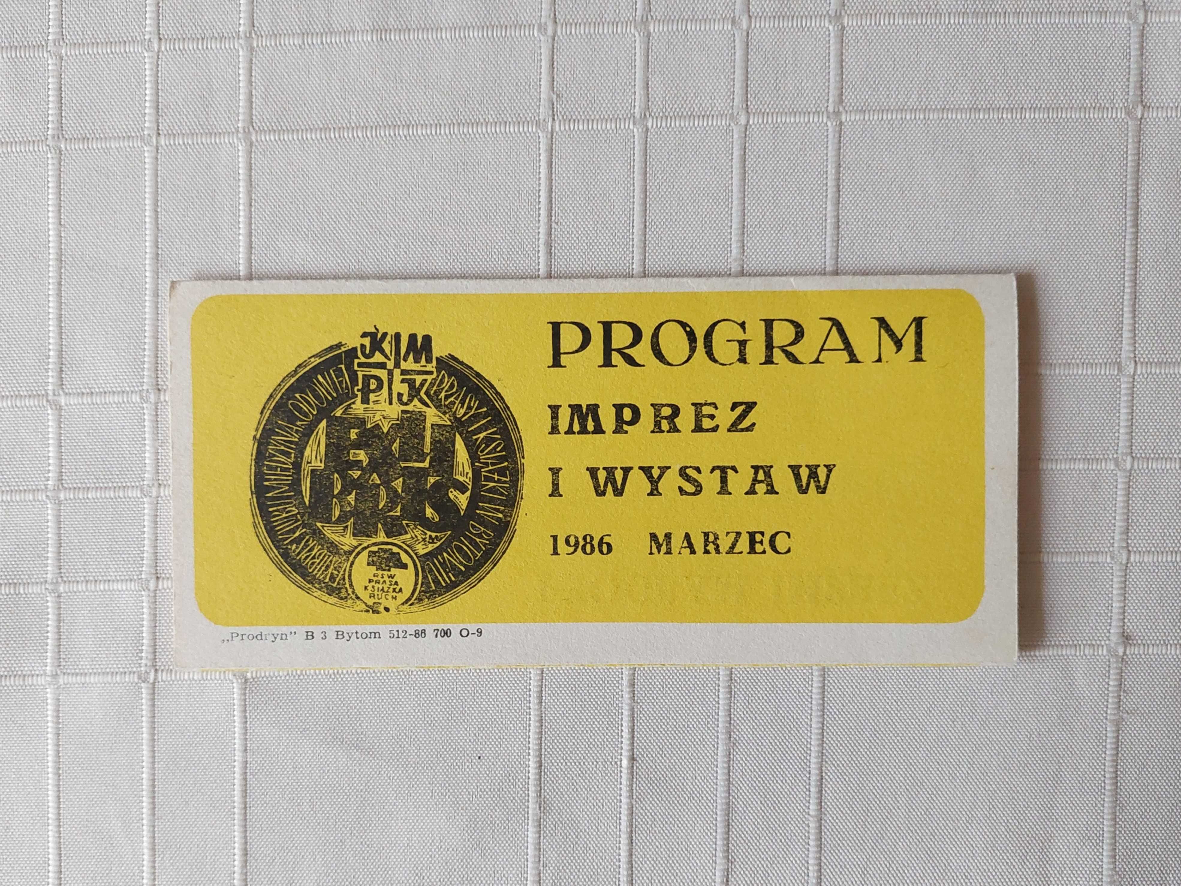 Ulotki / programy wydarzeń kulturalnych z lat 70. i 80.