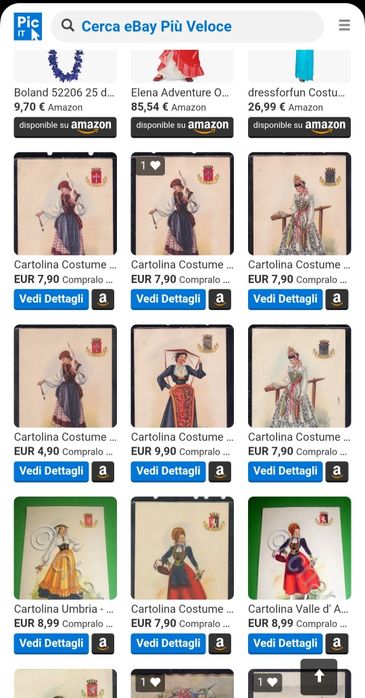 Колекційні вінтажні листівки Італія Carini 4 шт.