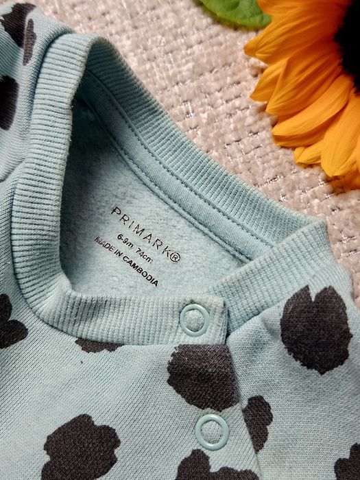 Bluza dresowa dziewczęca  miętowa 6-9 miesięcy