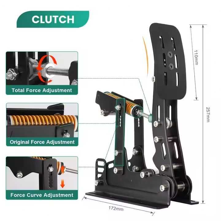 SIMSONN PRO Sim Racing Pedais Sensor de Pressão | Hidráulicos (Preto)