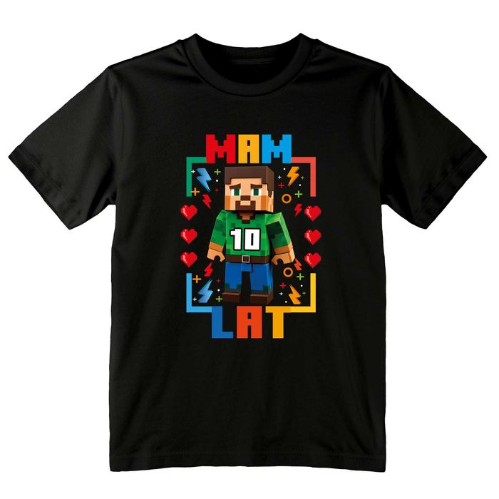 koszulka urodziny 10 lat, koszulka Minecraft, koszulka gra Minecraft