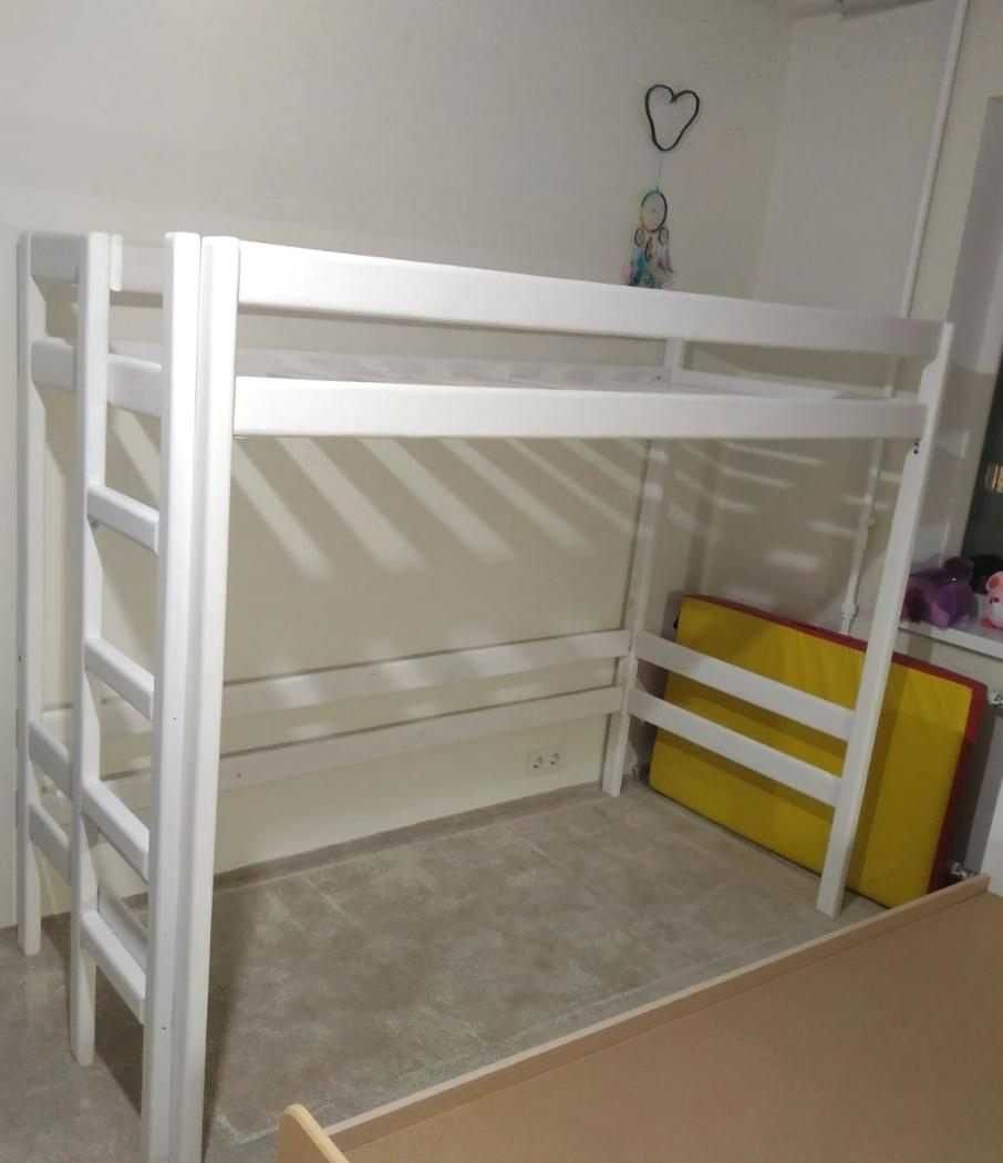Ліжко дитяче з дерева сосна.Кровать чердак белый цвет детская.детей