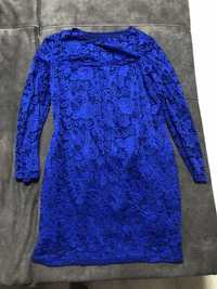 Женское платье ажурное синий