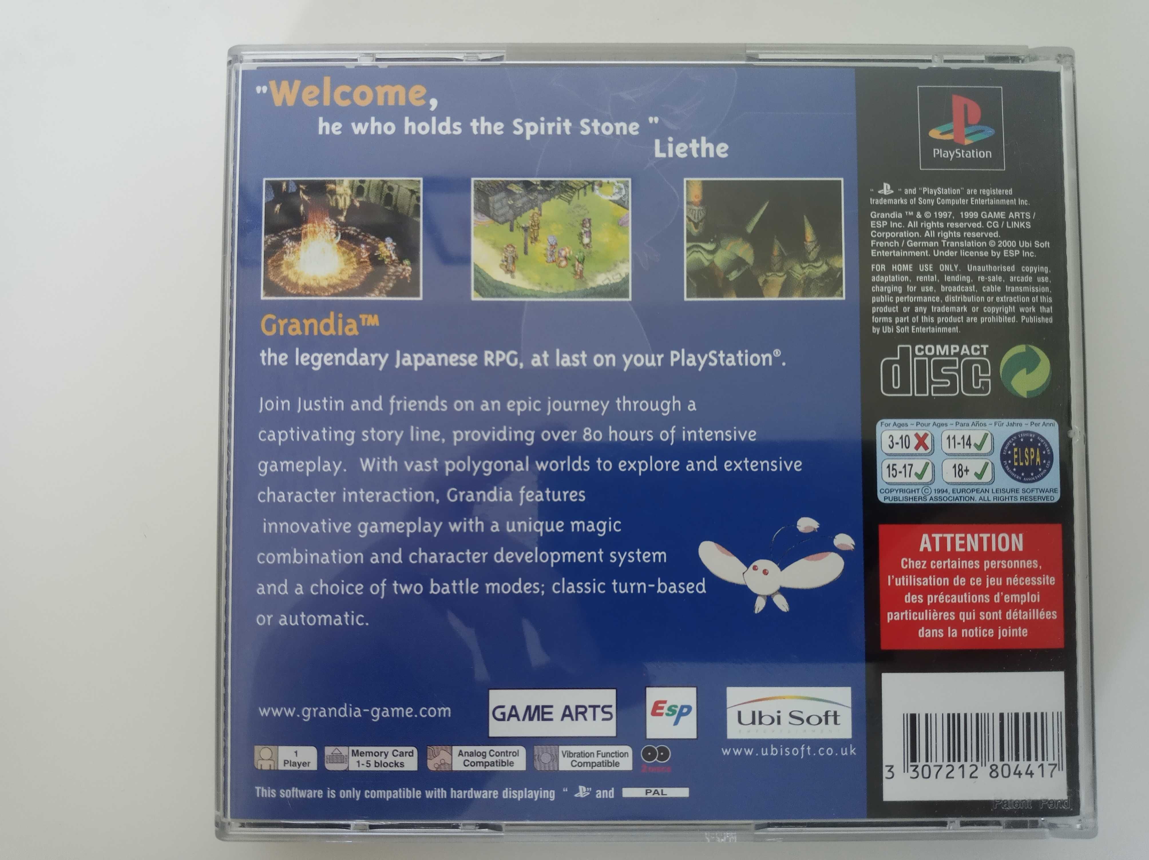 Grandia PSX PS1 PlayStation 3xA