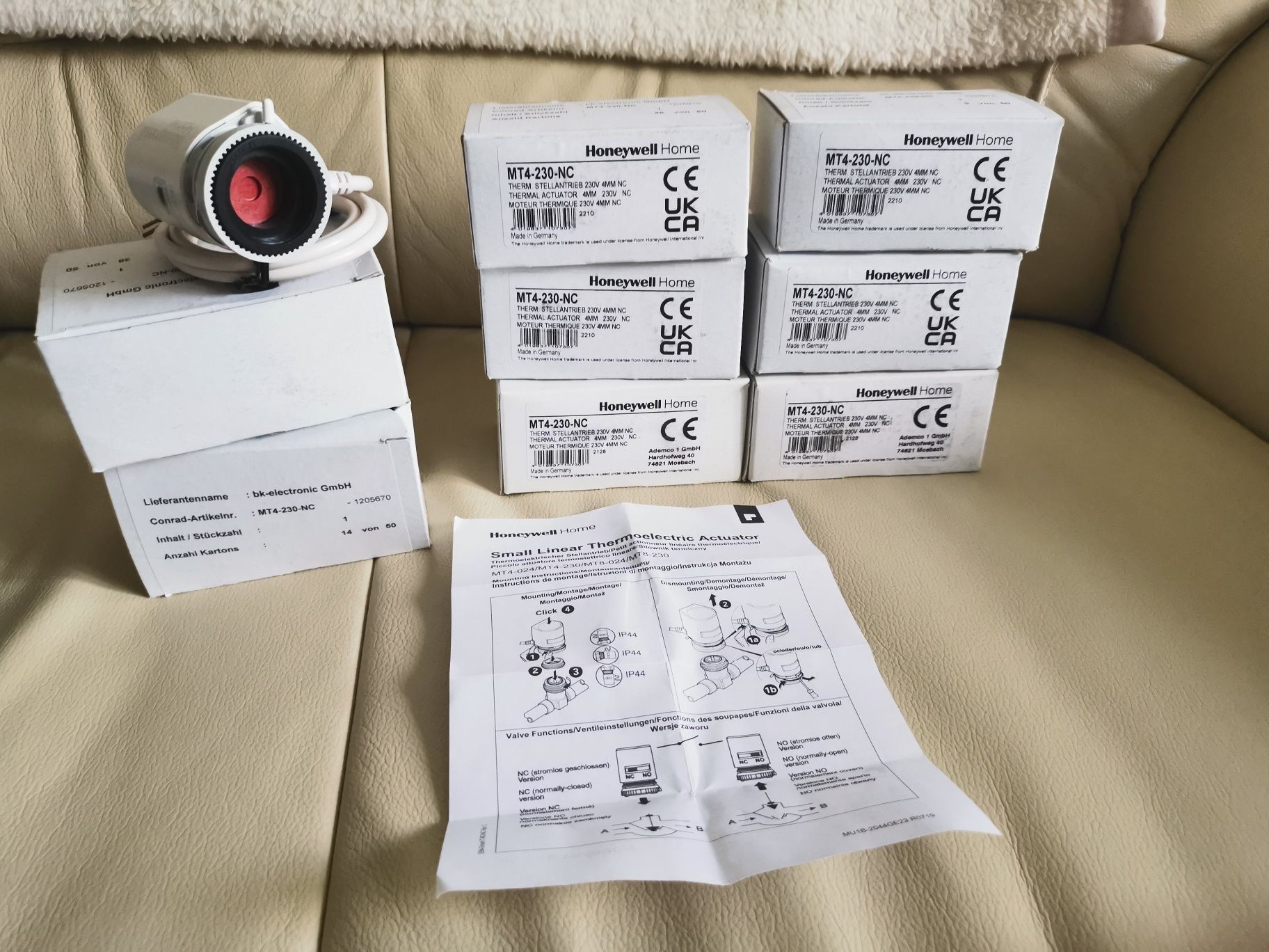 Siłownik (aktuator) termiczny Honeywell Home(4 szt)