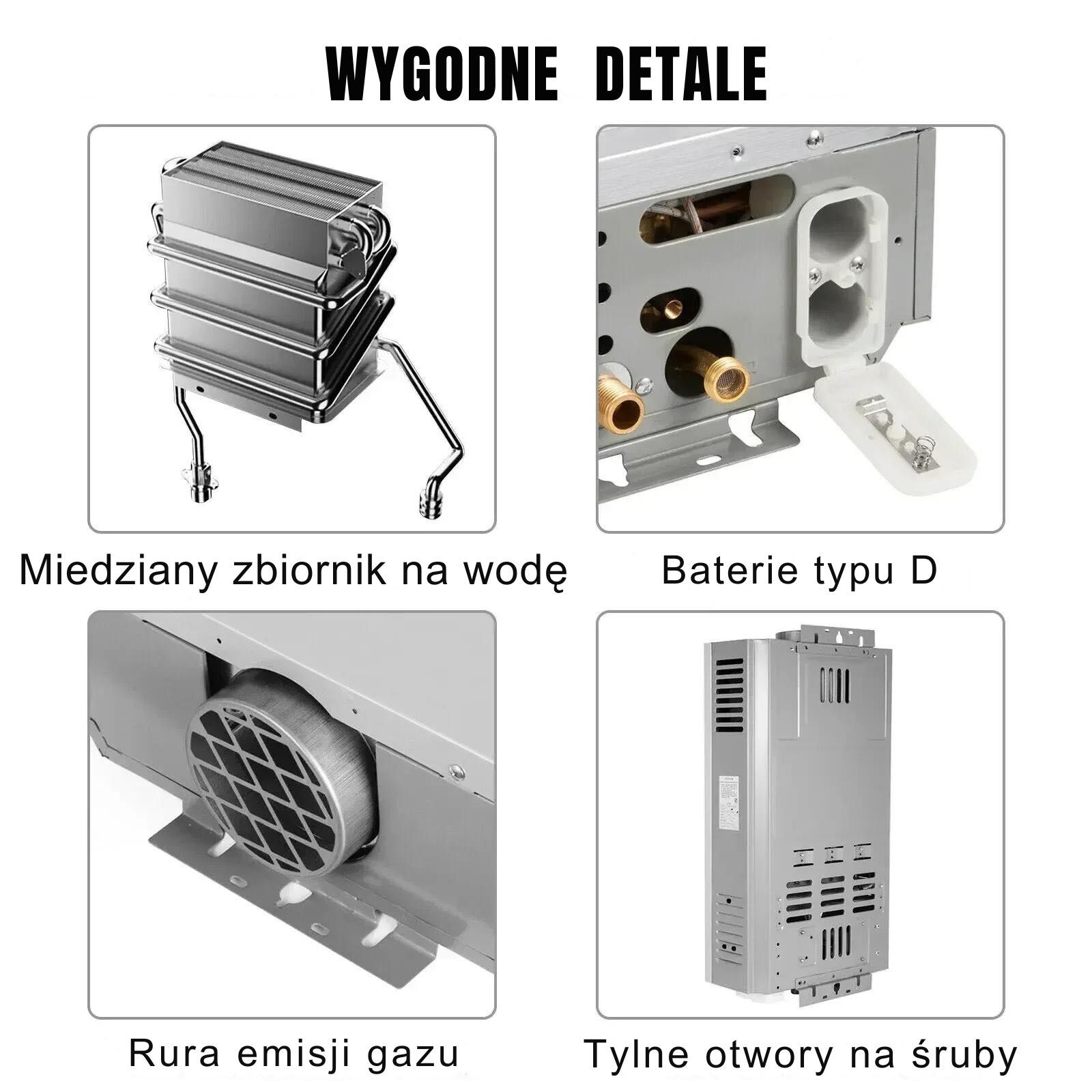 PODGRZEWACZ WODY 6L 12KW Piec Na Propan Butan Na Kemping Działkę