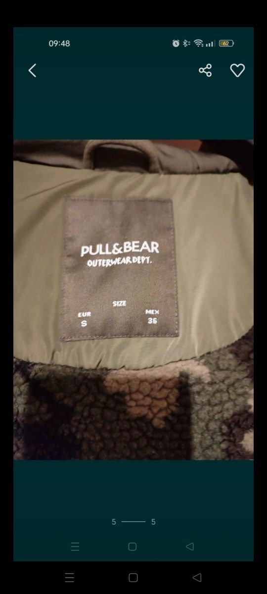 Kurtka parka Pull bear S zielony