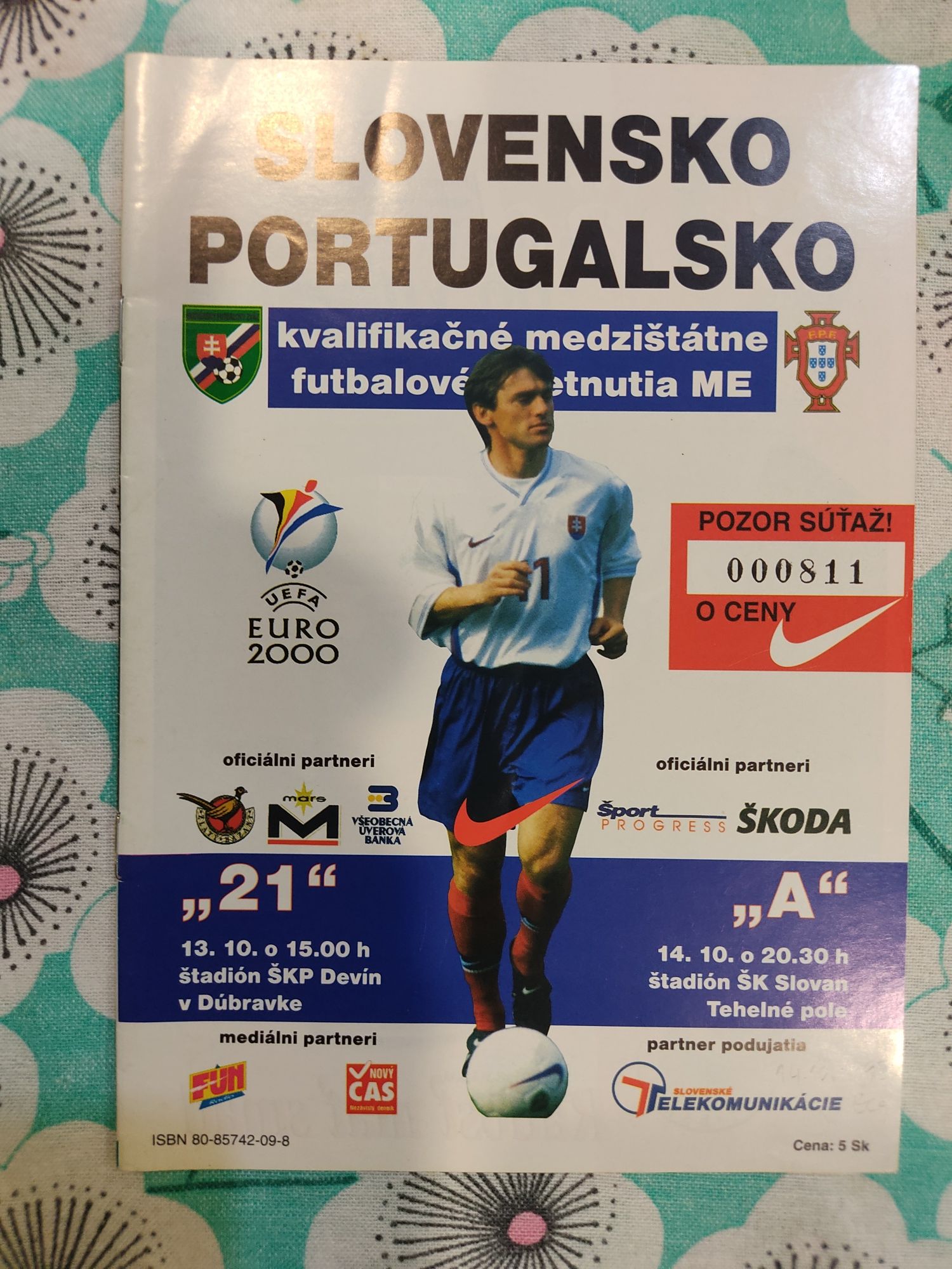 Programa oficial Eslováquia Portugal 1999