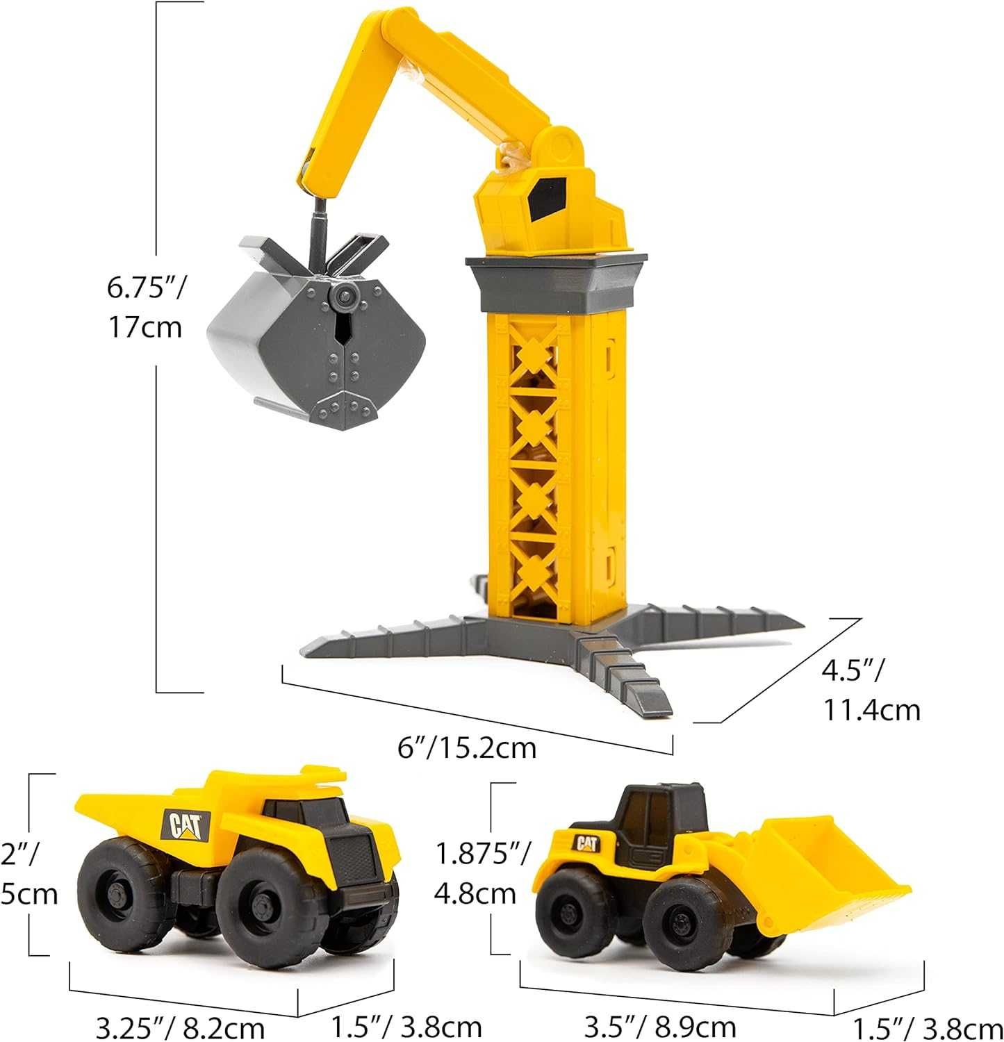 Кран CAT Little Machines Vehicles Ground Crew Playset оригінал