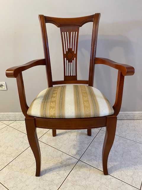 Krzesła styl ludwikowski z podłokietnikiem